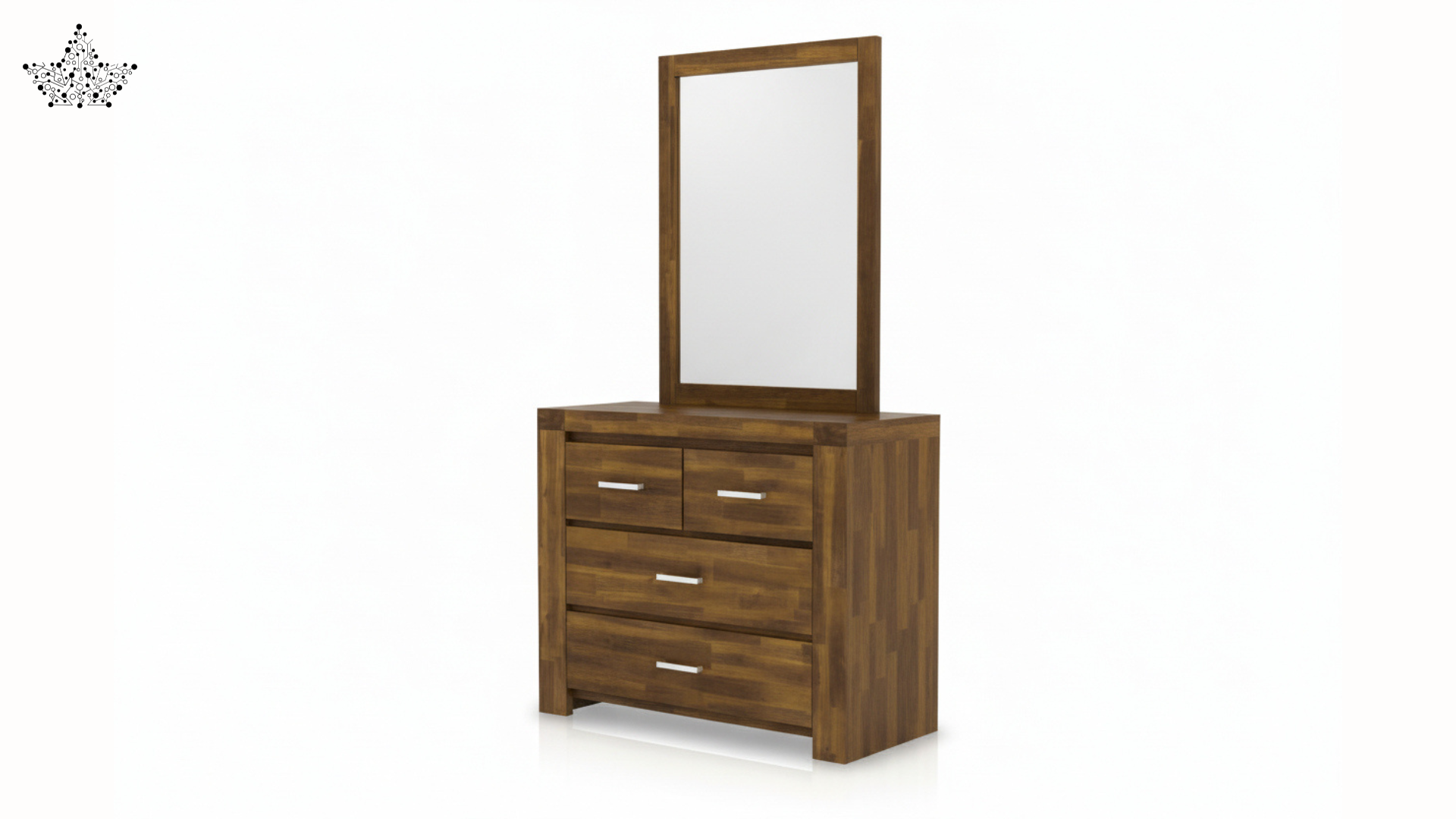 Solid Wood Dressing Table with Mirror