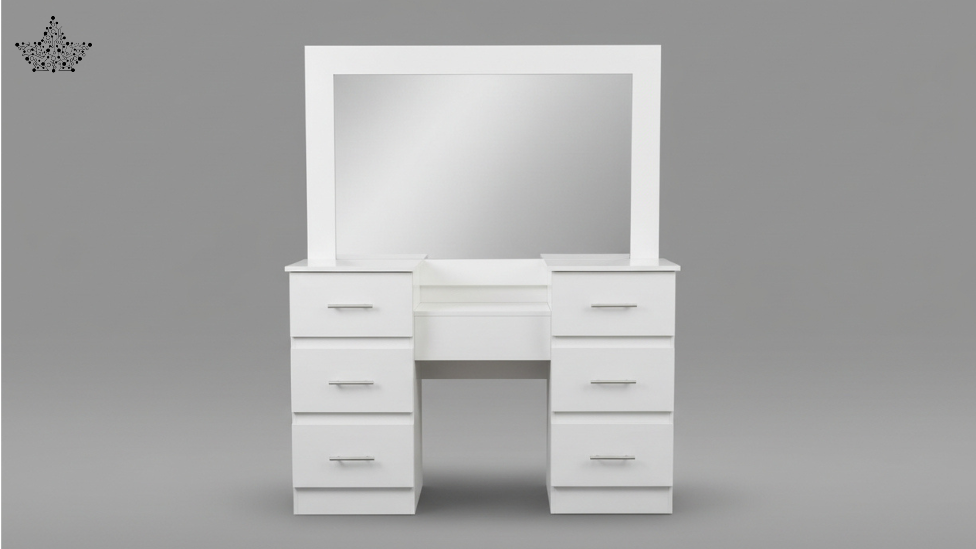 White Vanity Dressing Table with 7 Drawers & Mirror