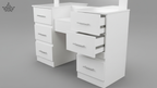 White Vanity Dressing Table with 7 Drawers & Mirror