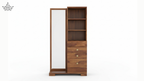 Walnut Mirror Dressing Unit with Shelves & Drawers