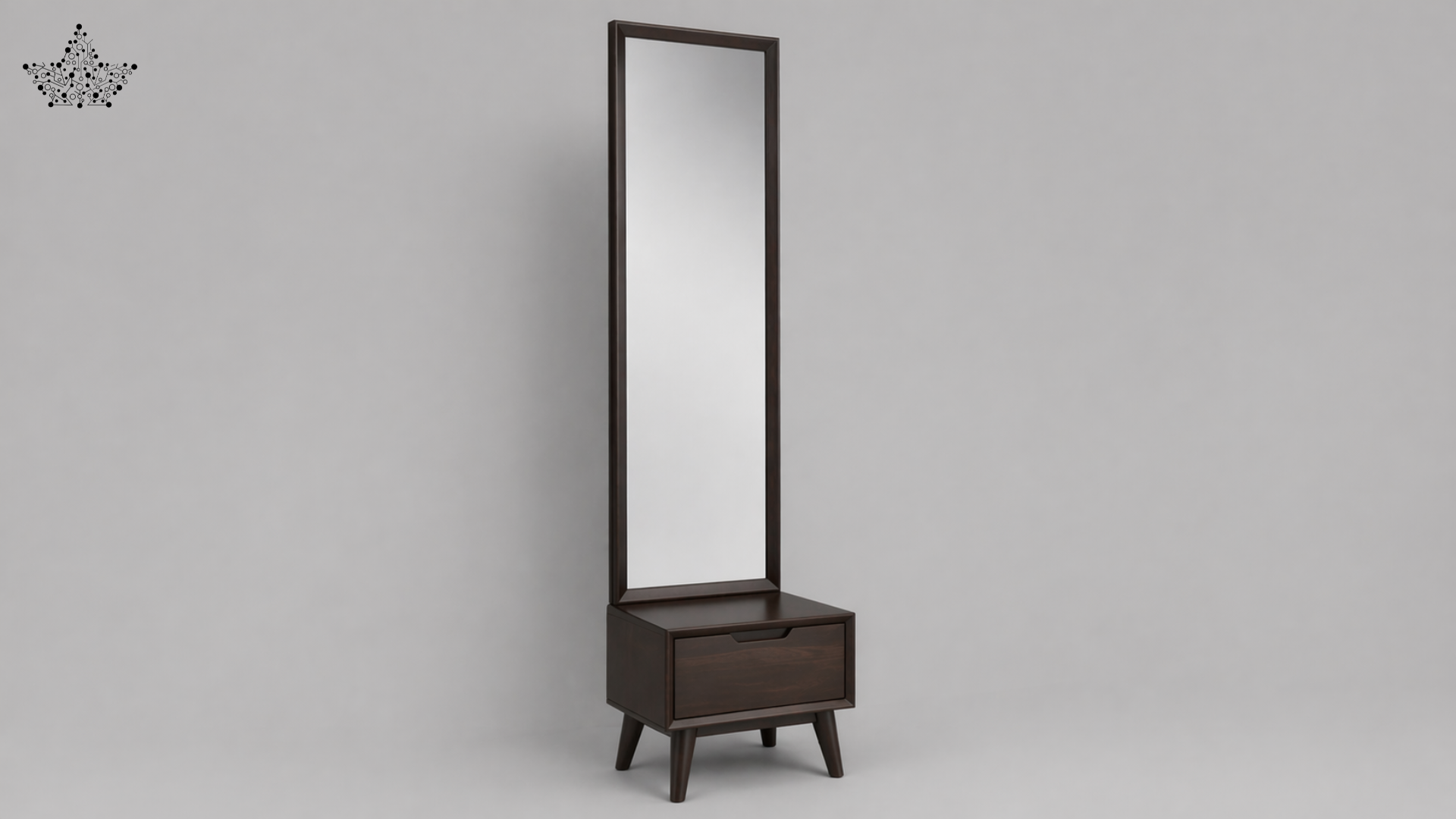 Walnut Dressing Table with Full-Length Mirror