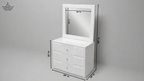 White Chester Dressing Table with Mirror and Drawers