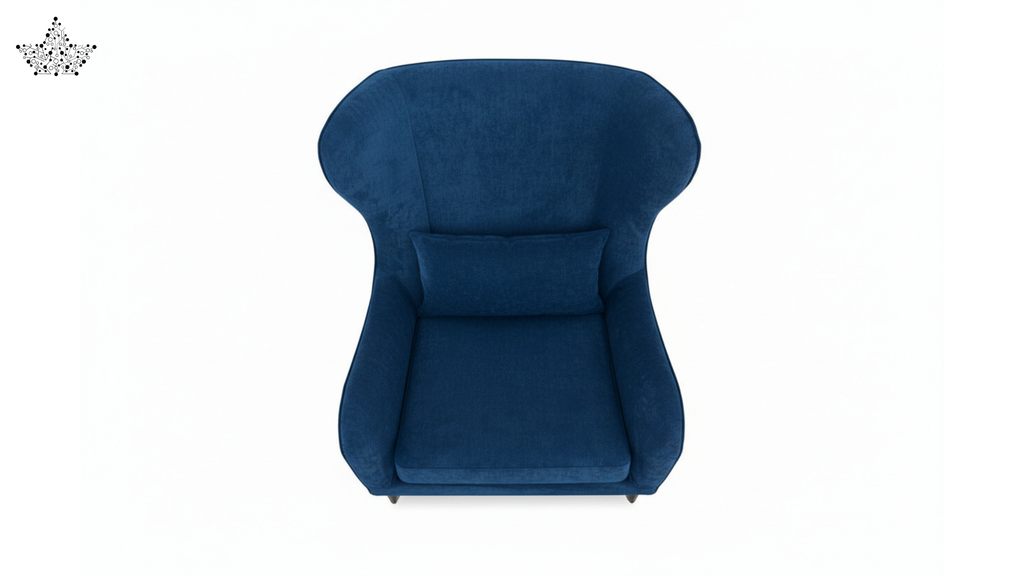 Navy Blue Velvet Wingback Armchair