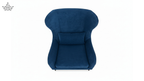 Navy Blue Velvet Wingback Armchair