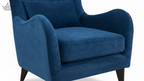 Navy Blue Velvet Wingback Armchair