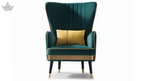 Emerald Gold Wingback Chair