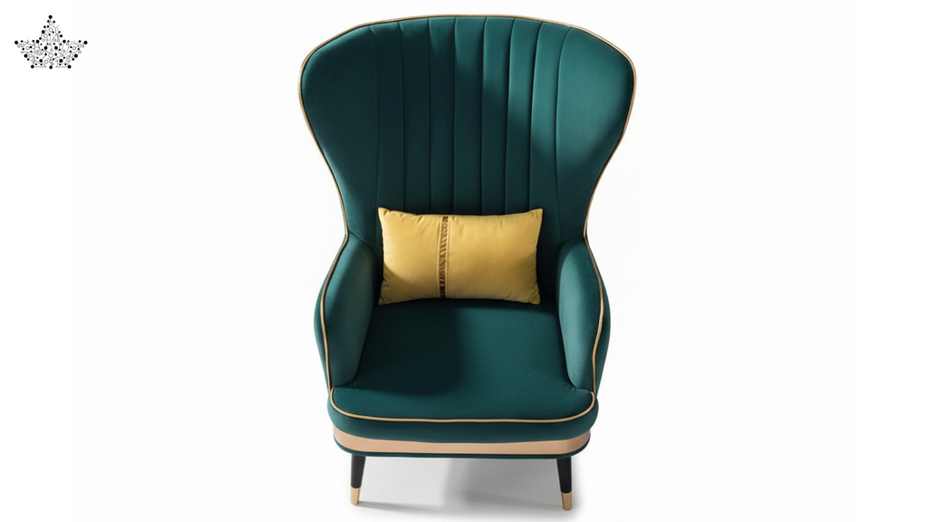 Emerald Gold Wingback Chair