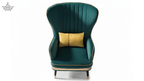 Emerald Gold Wingback Chair