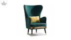 Emerald Gold Wingback Chair