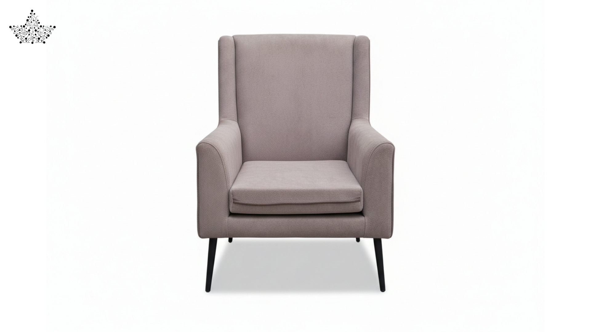 Gray armchair on a white background
