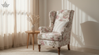 Floral Wingback Armchair