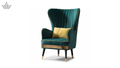 Emerald Gold Wingback Chair