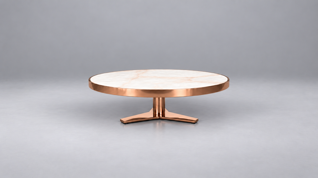 Orbit Rose Gold Center Table Set – Set of 3