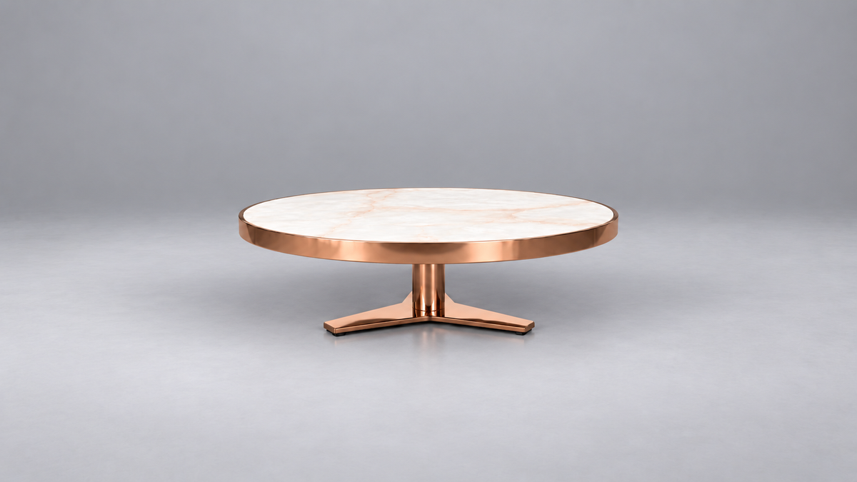 Orbit Rose Gold Center Table Set – Set of 3