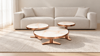 Orbit Rose Gold Center Table Set – Set of 3