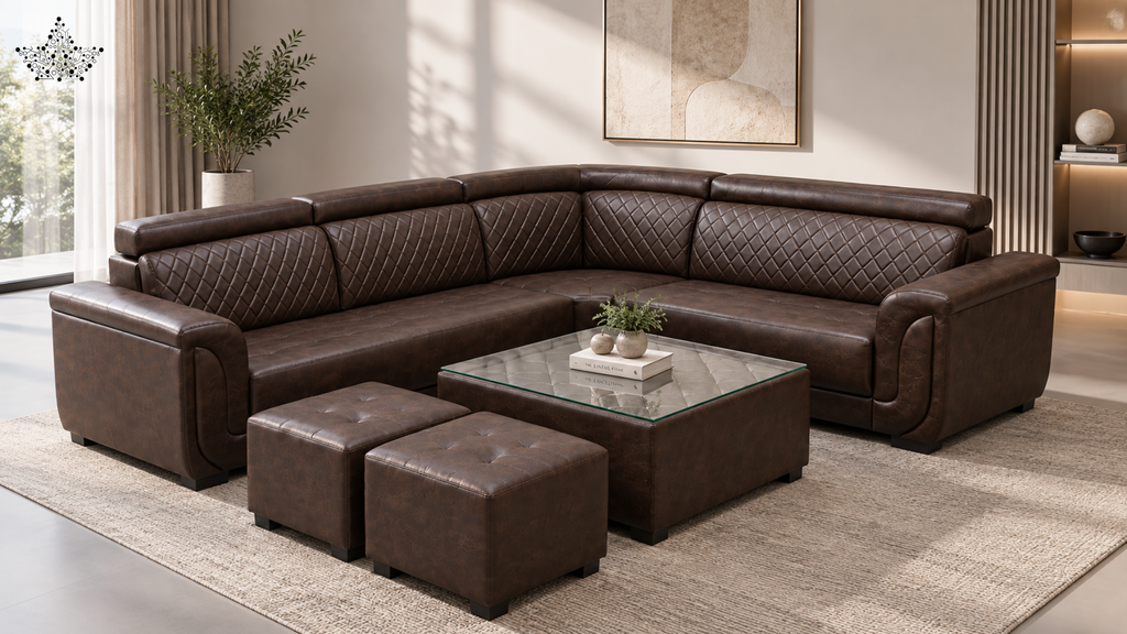 Ardas Royale Quilted Leather Sofa Set