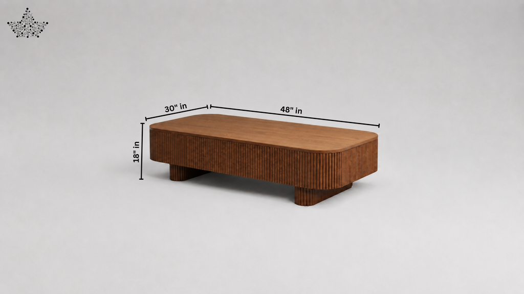 Curved Walnet Centre Table