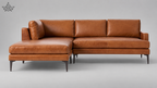 Ardas Sienna Leather Chaise Sectional