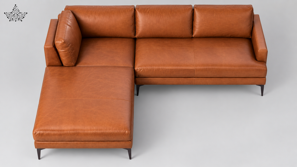 Ardas Sienna Leather Chaise Sectional