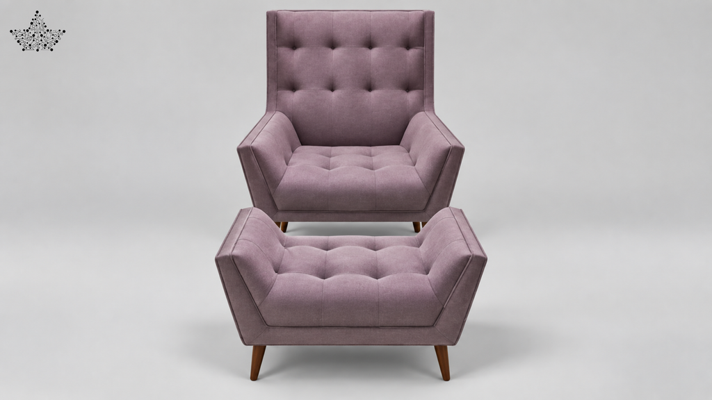 Rosé Lounge Chair & Ottoman Set