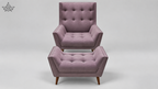 Rosé Lounge Chair & Ottoman Set