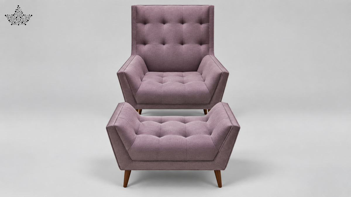 Rosé Lounge Chair & Ottoman Set