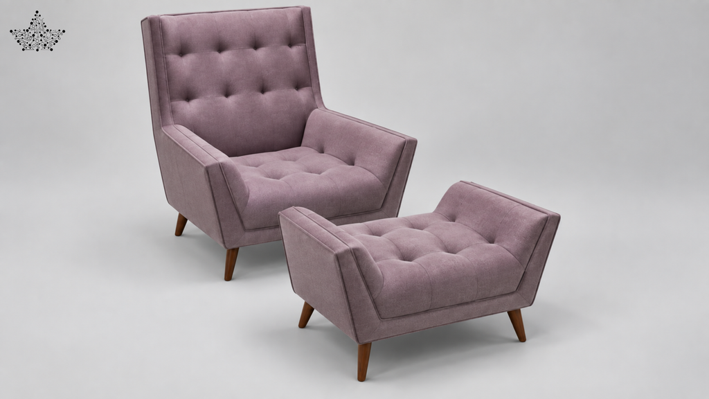Rosé Lounge Chair & Ottoman Set