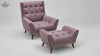 Rosé Lounge Chair & Ottoman Set