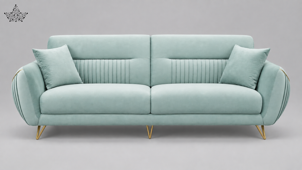 Ardas Celeste Velvet 3-Seater Sofa