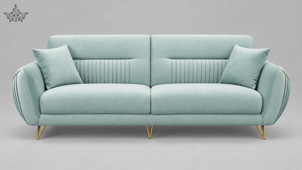 Ardas Celeste Velvet 3-Seater Sofa