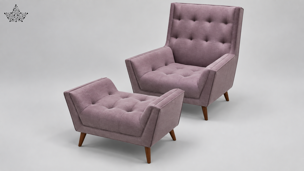 Rosé Lounge Chair & Ottoman Set