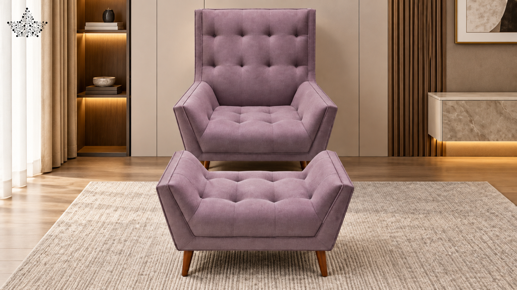 Rosé Lounge Chair & Ottoman Set