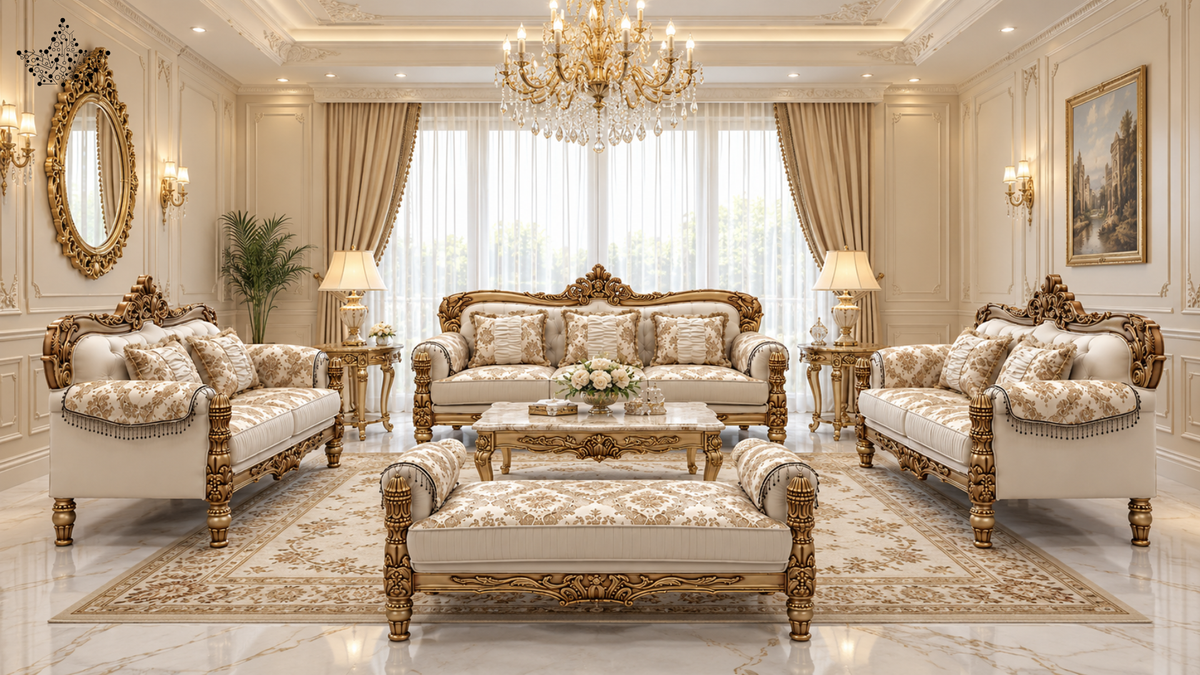 Ardas Maharaja Royal Carved Sofa Set