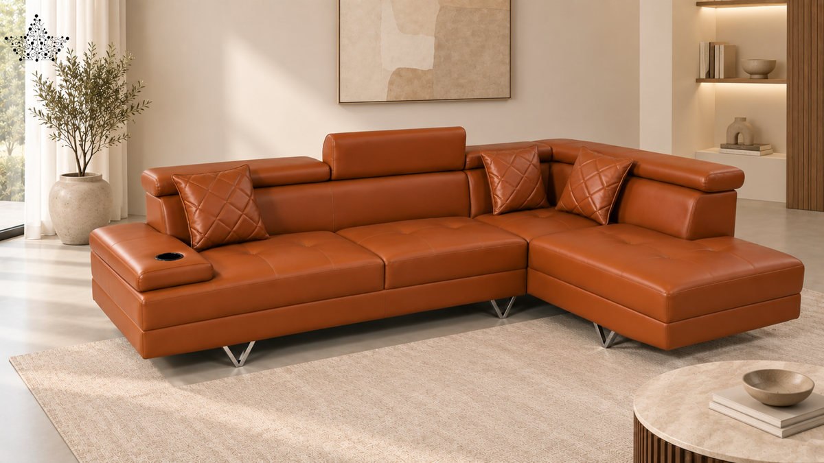 Ardas Havana Leather Sectional Sofa