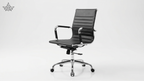 Black office chair with chrome base on a white background