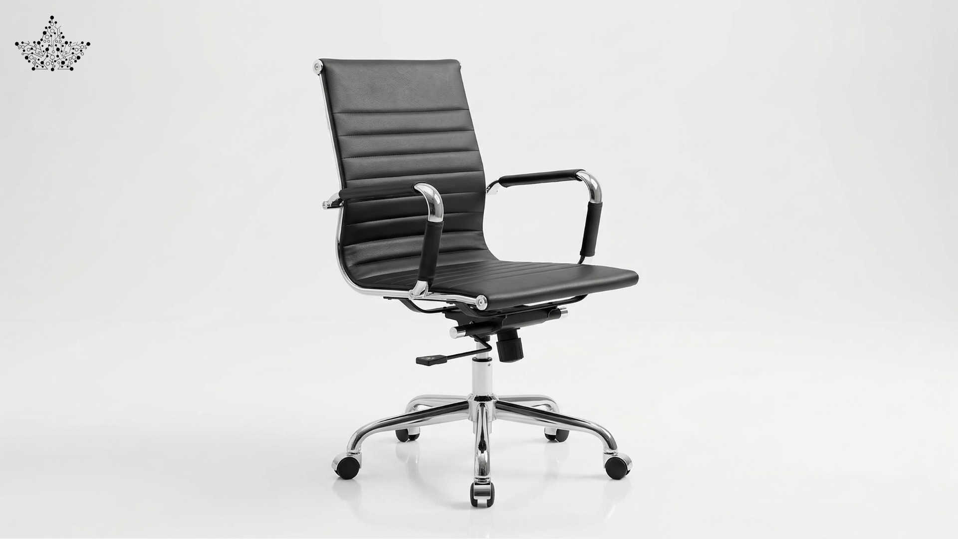 Black office chair on a white background