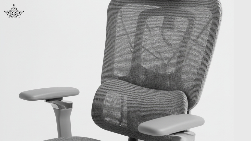Gray mesh office chair on a white background
