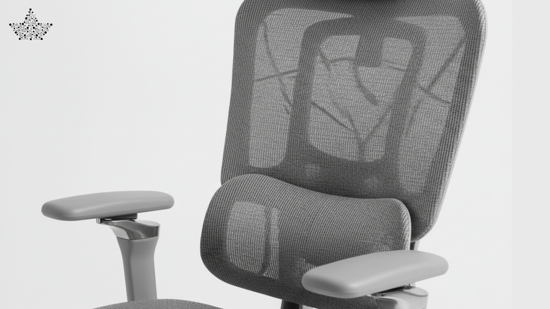 Gray mesh office chair on a white background