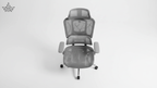 Gray office chair with mesh back on a white background