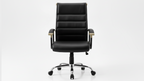 Black office chair with high backrest on a white background