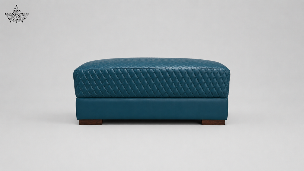 Diamond Quilted Upholstered Ottoman Puffy