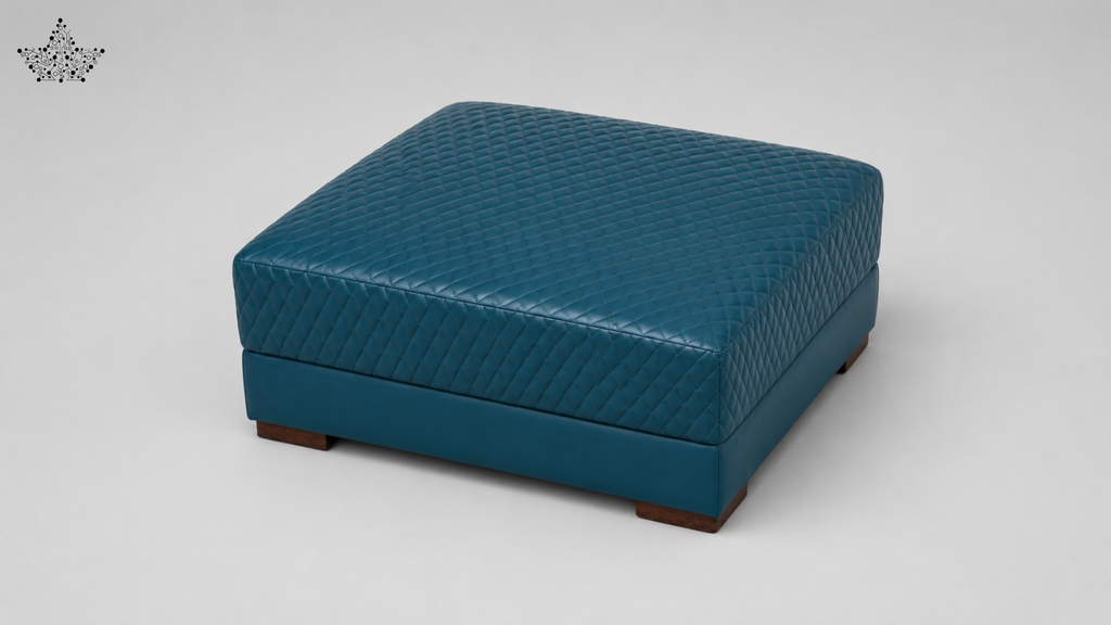Diamond Quilted Upholstered Ottoman Puffy