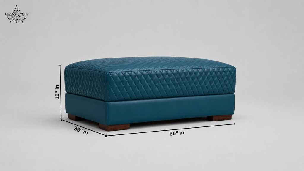 Diamond Quilted Upholstered Ottoman Puffy