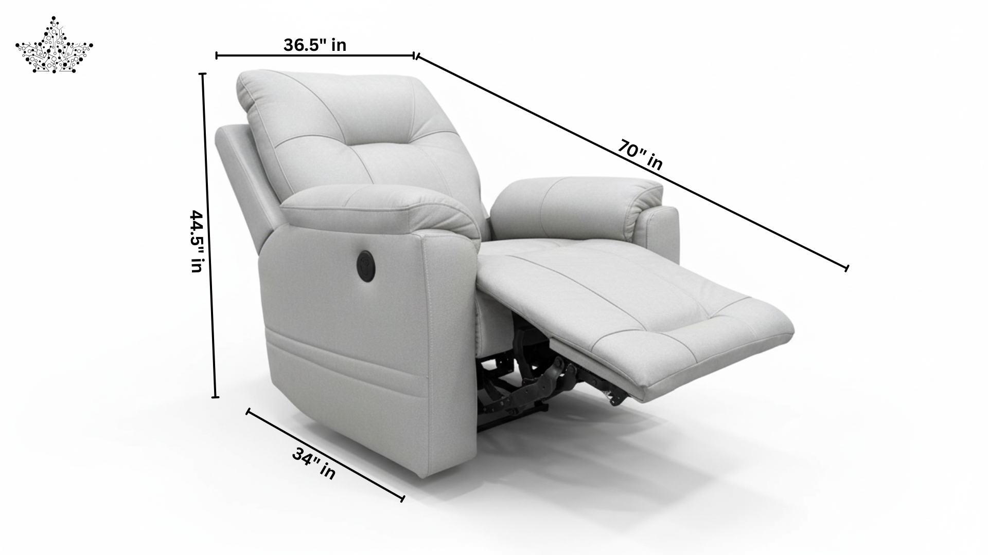 Electronic Recliner With USB Port Fabric Suede Leather