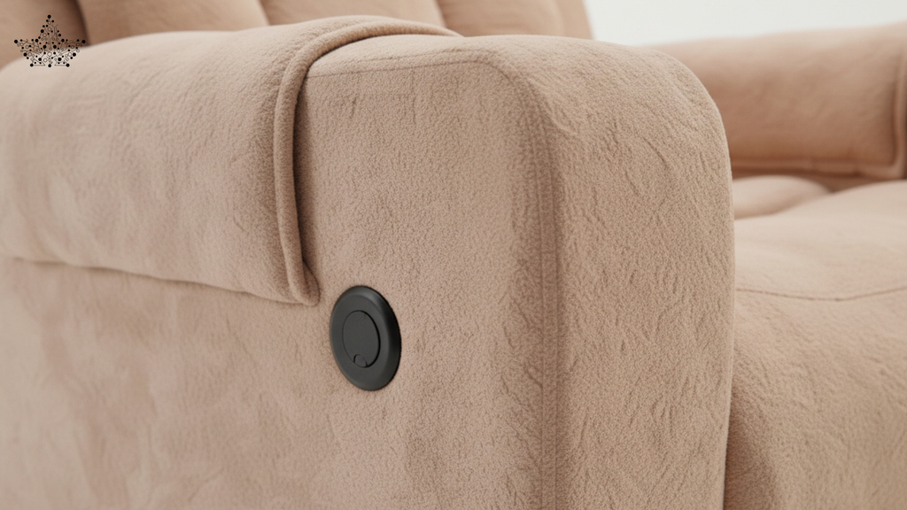 Rocking Revolving Recliner Fabric Buckle Suede