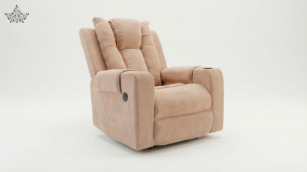 Rocking Revolving Recliner Fabric Buckle Suede