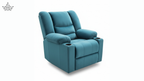 Blue recliner chair on a white background