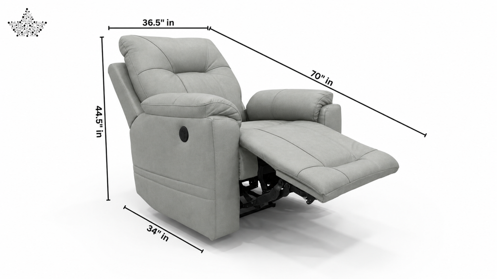 Electronic Recliner With USB Port Fabric Suede Leather