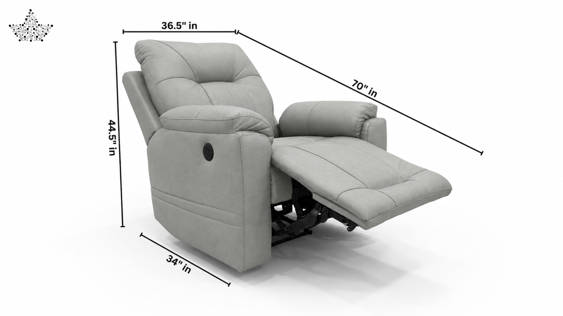 Electronic Recliner With USB Port Fabric Suede Leather