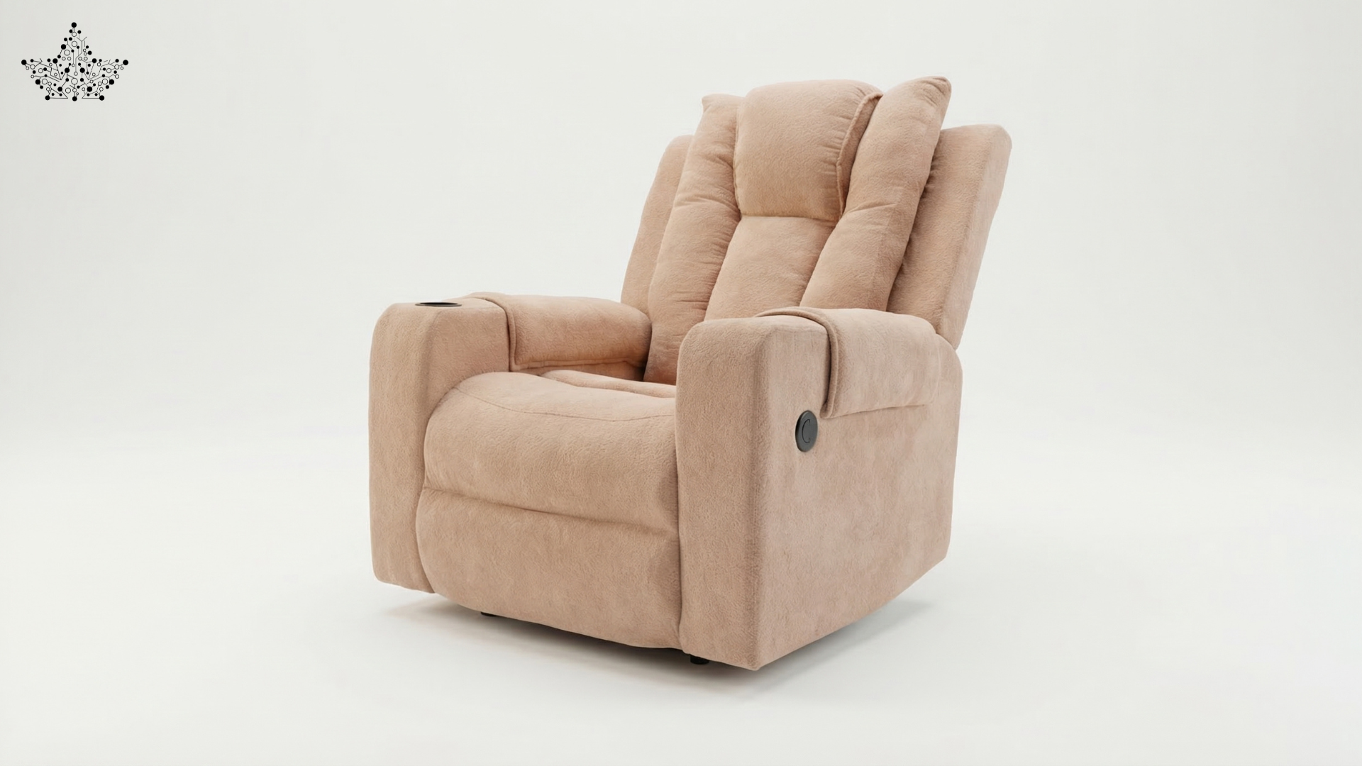 Rocking Revolving Recliner Fabric Buckle Suede